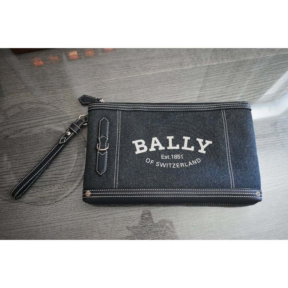 Bally Men's Chanley Nylon Denim Clutch Bag